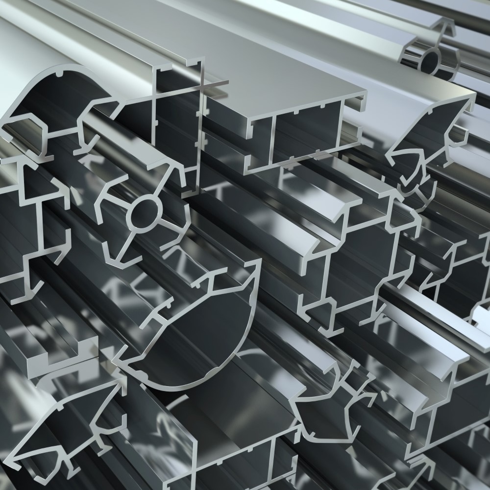 Aluminiumprofile als Beispiele nach dem Sägen